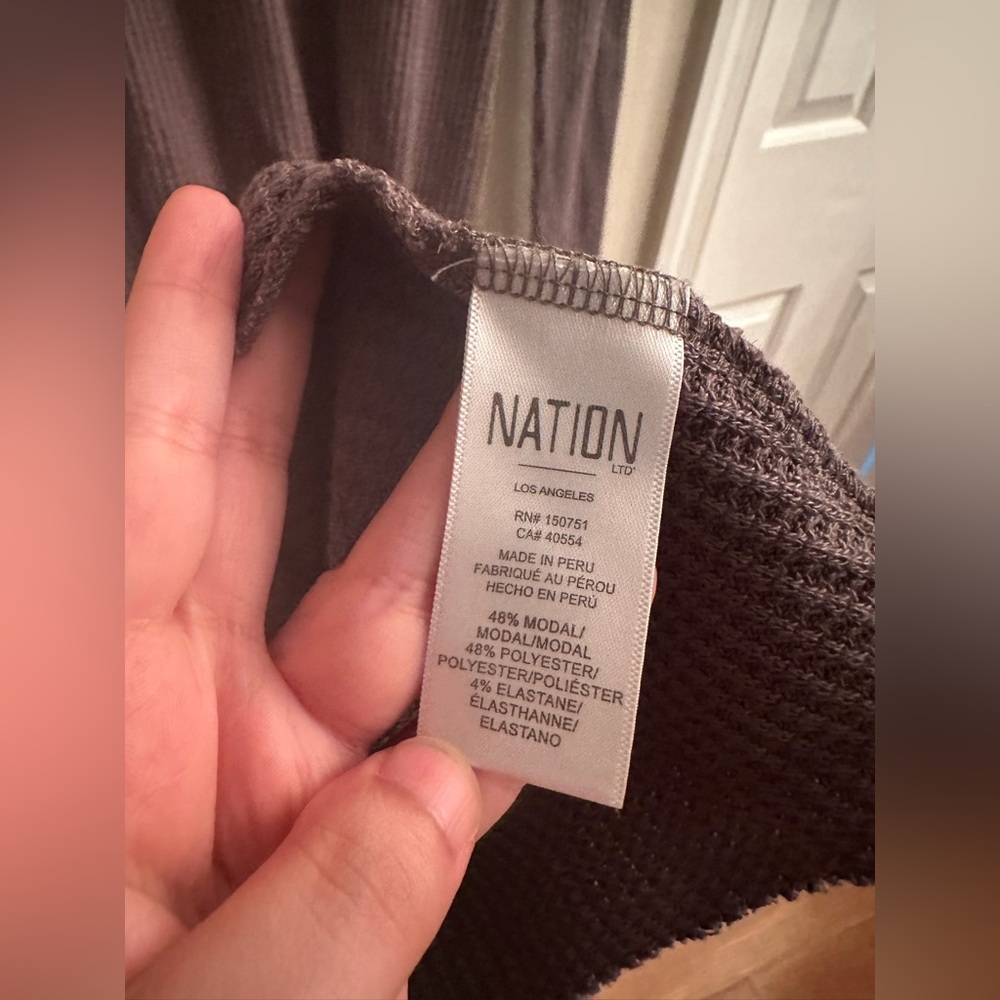 Nation LTD Alanna Long Sleeve Body Con Midi Dress Waffle Knit Gray Size S. - Picture 4 of 11